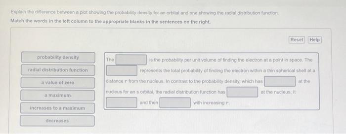 Explain the difference between a plot showing the probability density for an orbital and one showing the radial distribution 