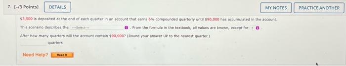 Solved $3,500 is deposited at the end of each quarter in an | Chegg.com