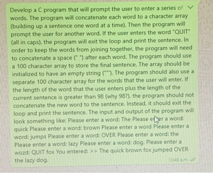 Solved Develop a C program that will prompt the user to | Chegg.com