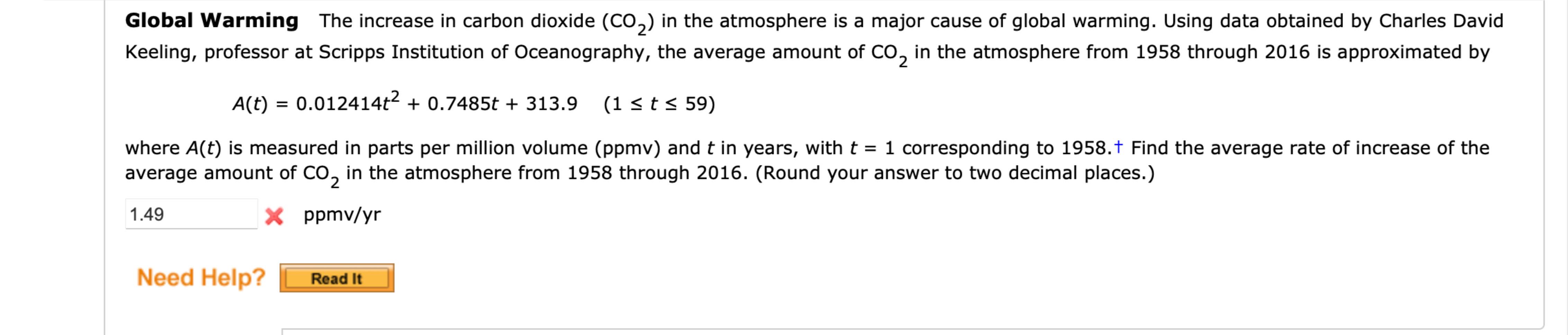 Solved Global Warming The increase in carbon dioxide (CO2) | Chegg.com