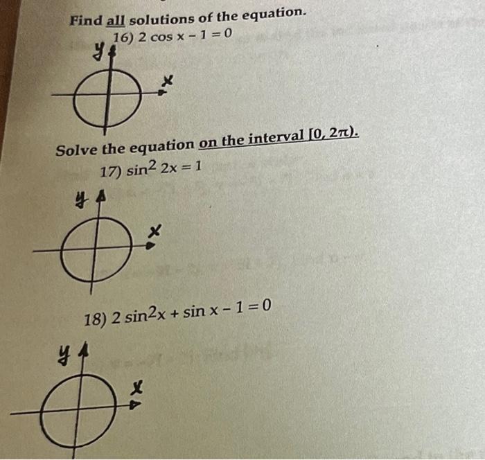Solved Find all solutions of the equation. −1=0 Solve the | Chegg.com