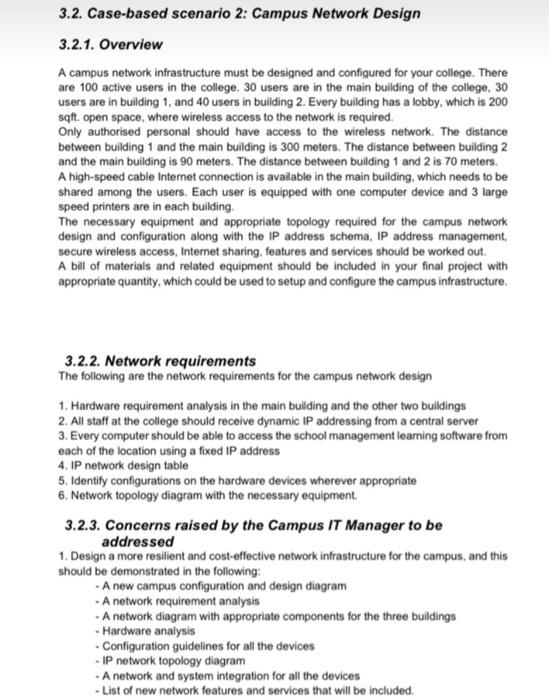 Solved 3.2.1. Overview A campus network infrastructure must | Chegg.com
