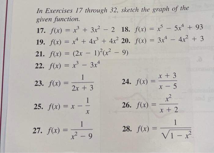 Solved In Exercises 17 through 32, sketch the graph of the | Chegg.com