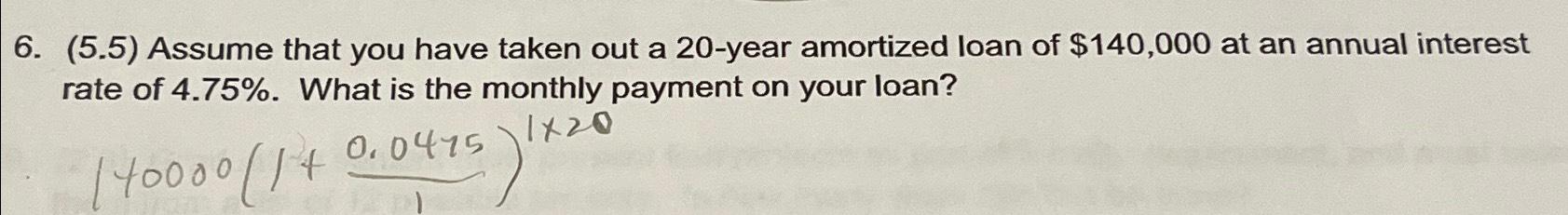 Solved Assume that you have taken out a 20-year amortized | Chegg.com