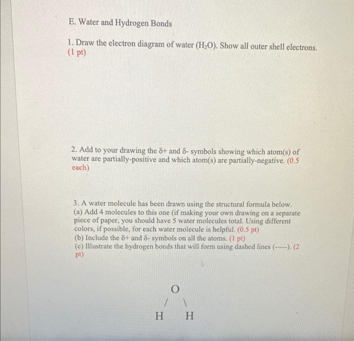 water molecule diagram electrons