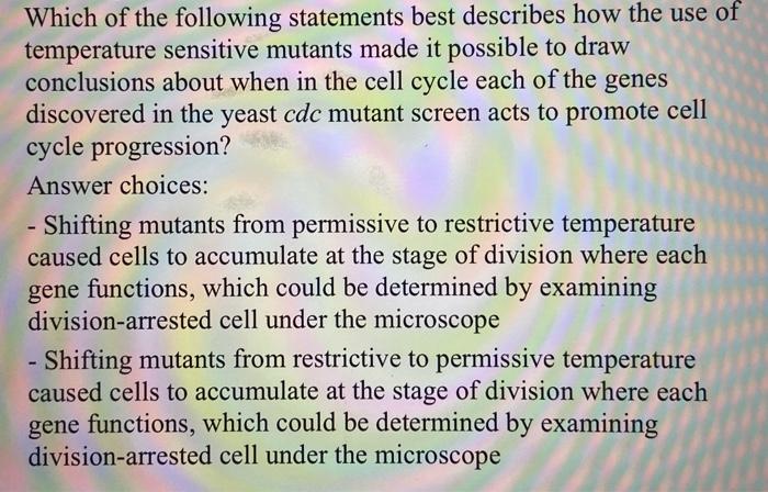 Solved Which of the following statements best describes how | Chegg.com