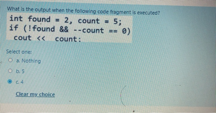 Solved What is the output when the following code fragment | Chegg.com