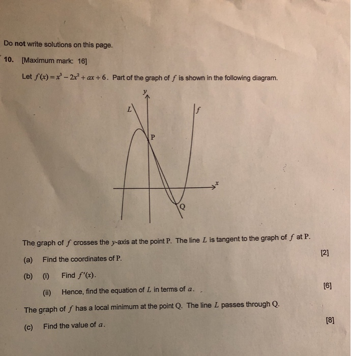 Solved Do Not Write Solutions On This Page 10 Maximum Chegg Com