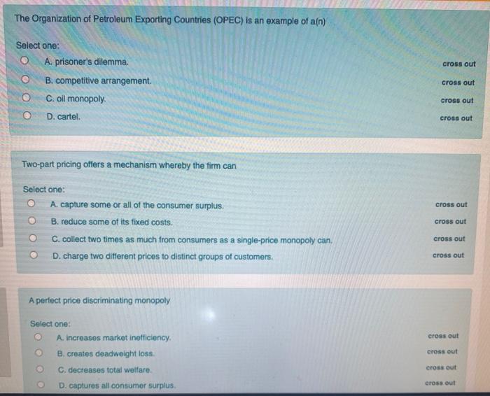 Solved The Organization of Petroleum Exporting Countries