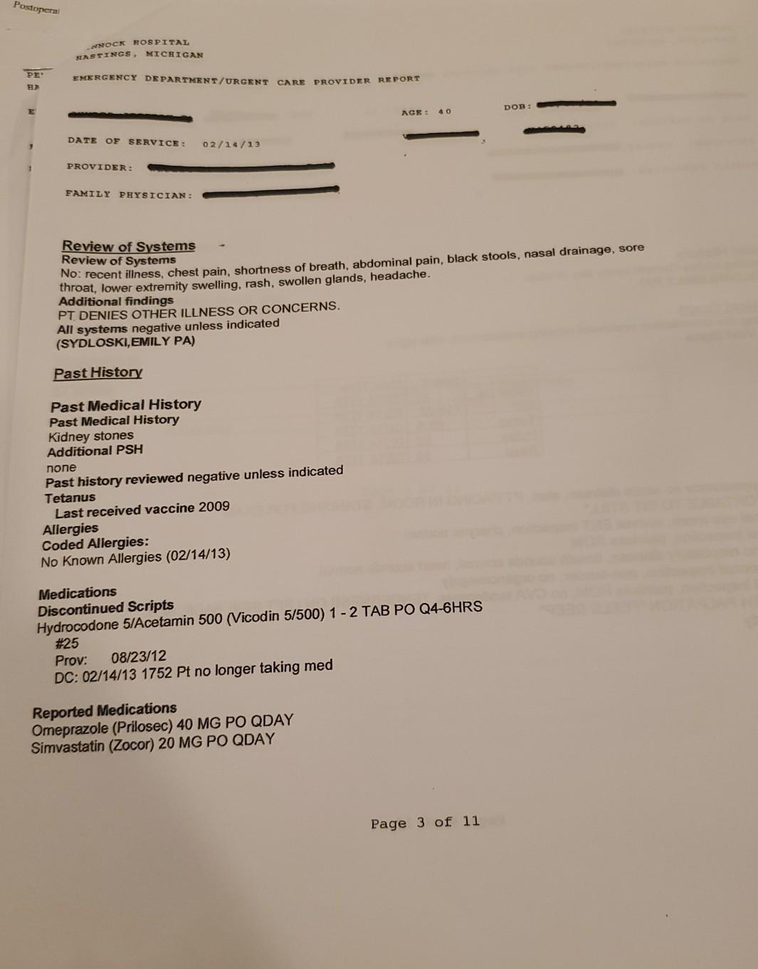 PENNOCK HOSPITAL HASTINGS, MICHIGAN Chart 3 SERVICE