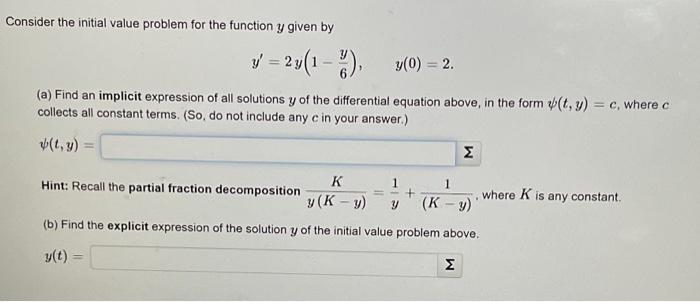 Solved Consider the initial value problem for the function | Chegg.com