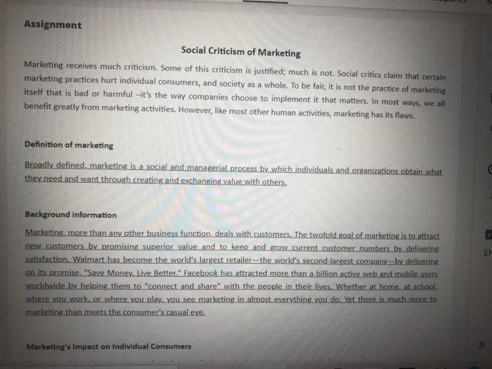 social criticism of marketing essay