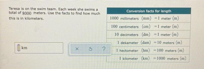 Solved Teresa Is On The Swim Team Each Week She Swims A Chegg Com