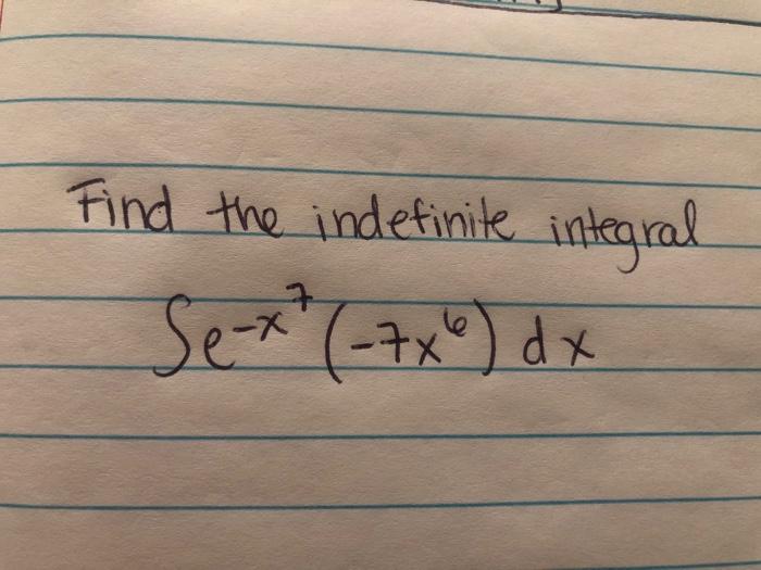 Solved Find The Indefinite Integral Sex 7x Dx 4582