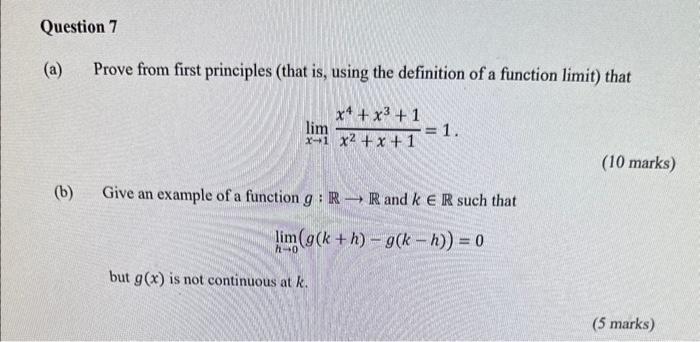 Solved (a) Prove from first principles (that is, using the | Chegg.com