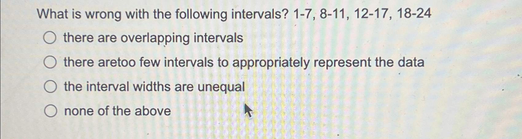 Solved What is wrong with the following intervals? | Chegg.com