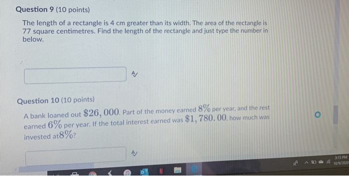 Solved Question 9 (10 points) The length of a rectangle is 4 | Chegg.com