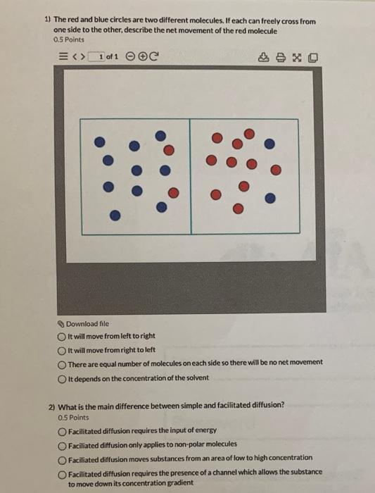Solved 1) The red and blue circles are two different | Chegg.com