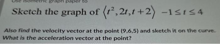 Solved Sketch the graph of t2,2t,t+2 −1≤t≤4 Also find the | Chegg.com