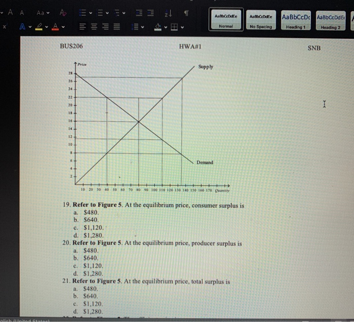 Solved - A A Aa A E 3 21 Ade Aloe AaBbCcDc AaBbccd No | Chegg.com