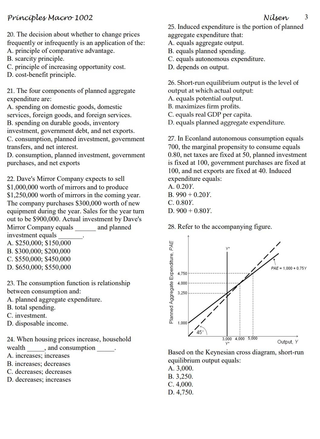 Solved Príncíples Macro 100220. ﻿The Decision About Whether | Chegg.com