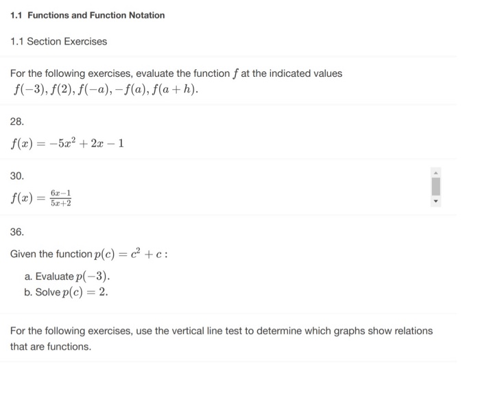 Solved 1.1 Functions And Function Notation 1.1 Section | Chegg.com