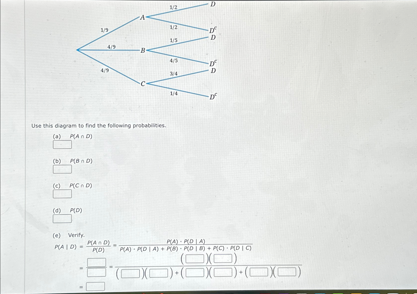 The accompanying tree diagram represents a two stage | Chegg.com