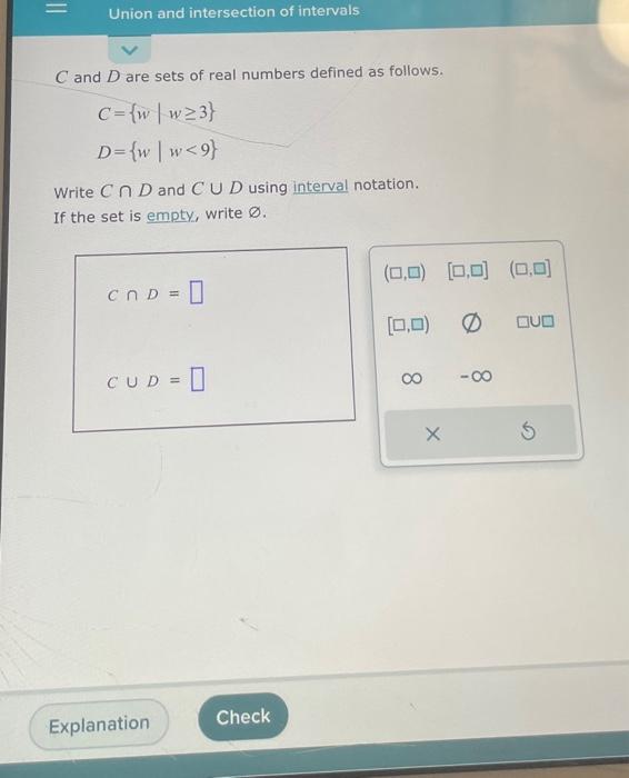 Solved C and D are sets of real numbers defined as follows. | Chegg.com