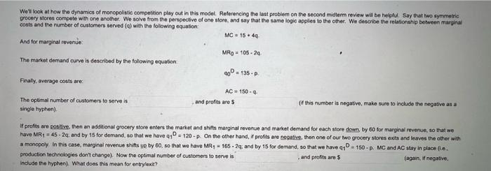 costs and the number of customers nerved (q) wen the | Chegg.com