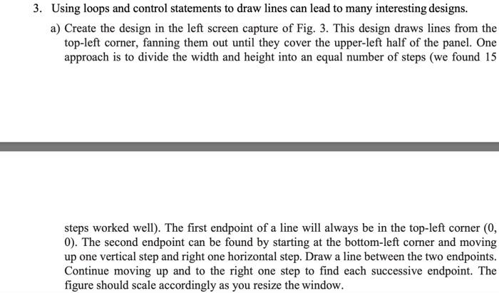 Solved 3. Using loops and control statements to draw lines | Chegg.com