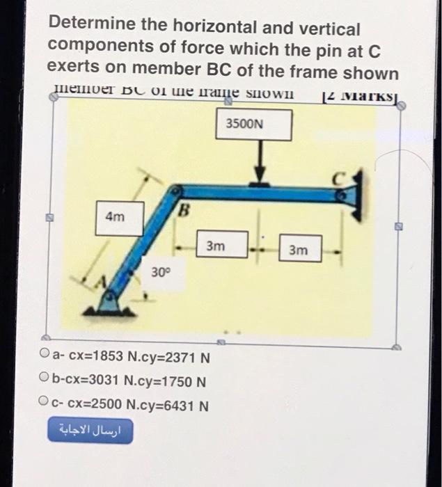 Solved Determine the horizontal and vertical components of | Chegg.com