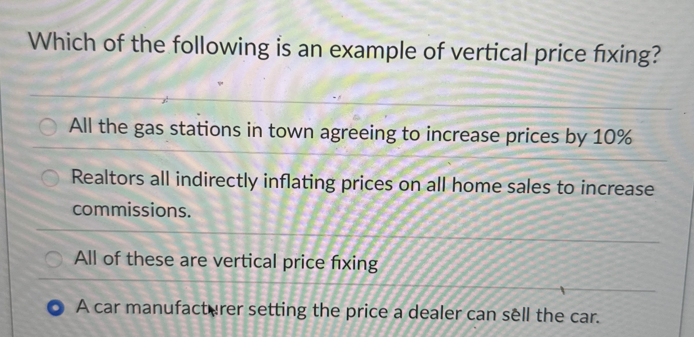 Solved Which of the following is an example of vertical