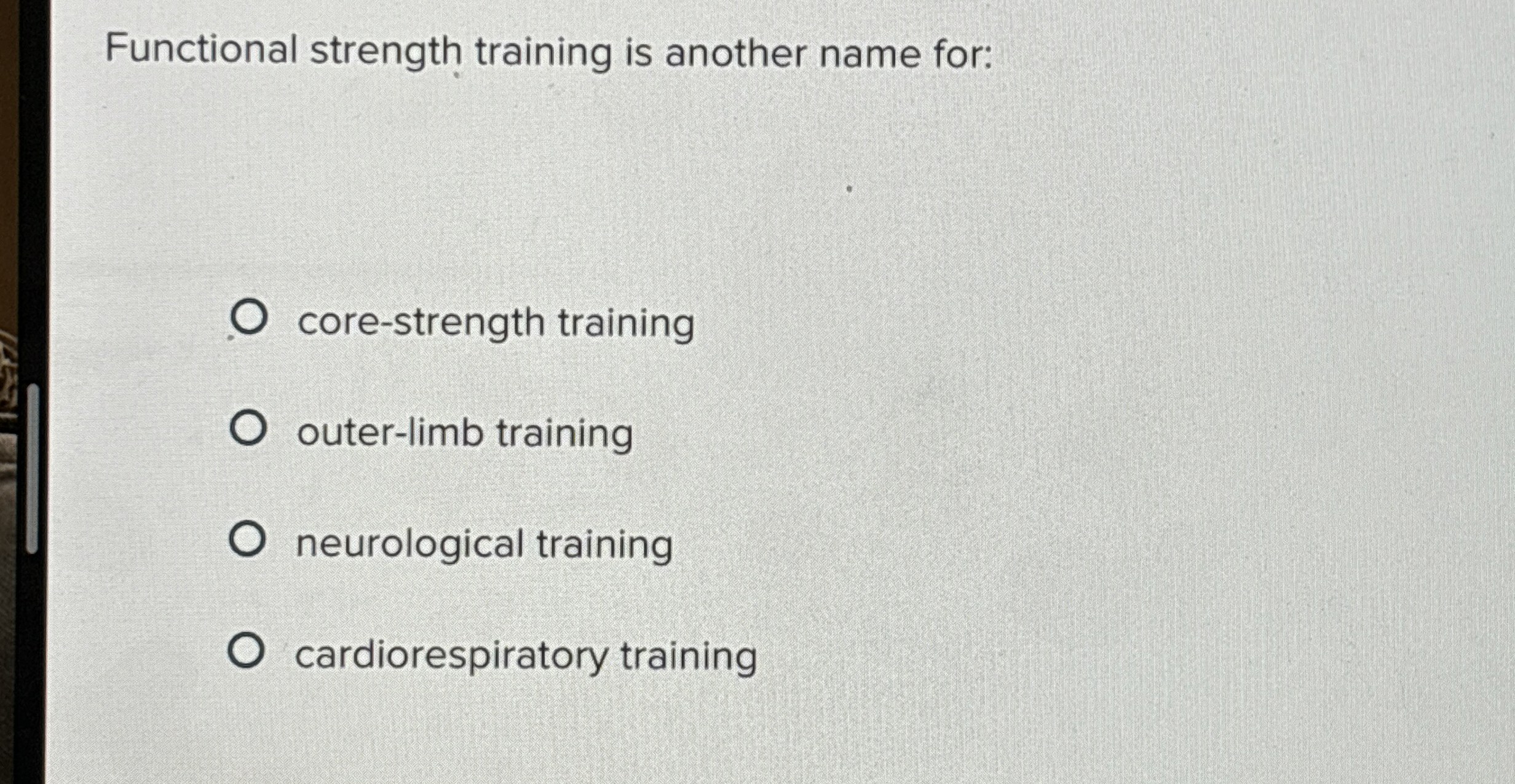 Solved Functional strength training is another name