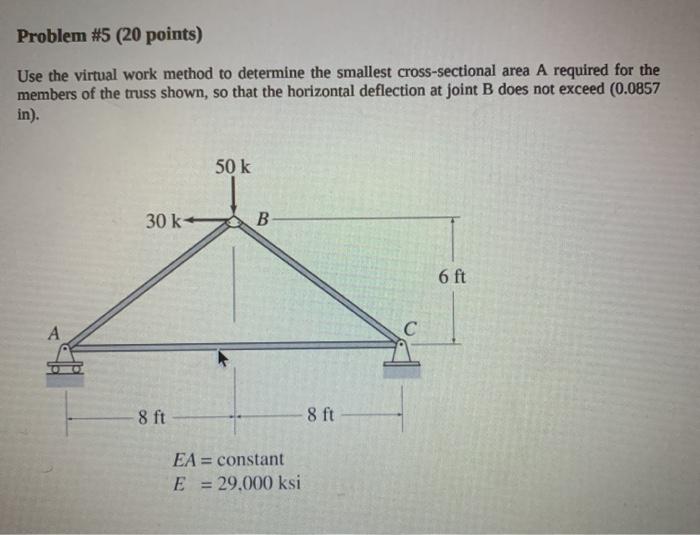 Solved Problem #5 (20 points) Use the virtual work method to | Chegg.com