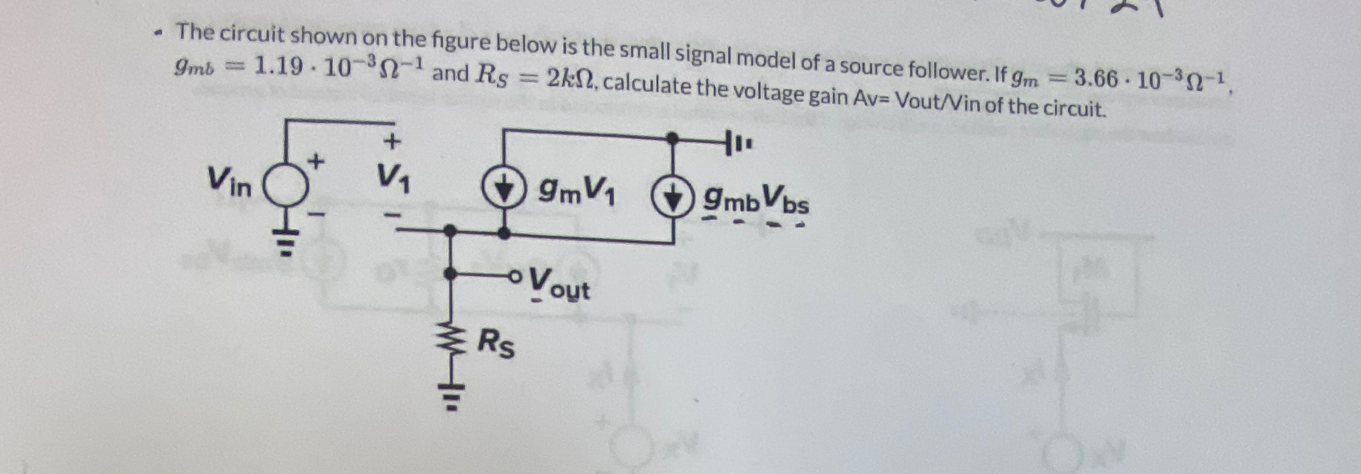Solved The circuit shown on the figure below is the small | Chegg.com