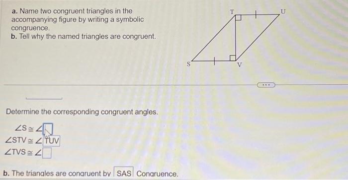 Solved A. Name Two Congruent Triangles In The Accompanying | Chegg.com