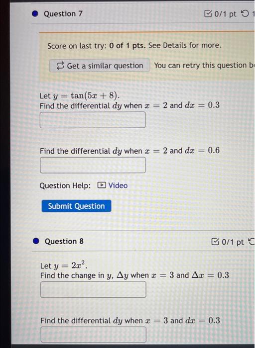 Solved Question 7 Score On Last Try 0 Of 1 Pts See Details Chegg