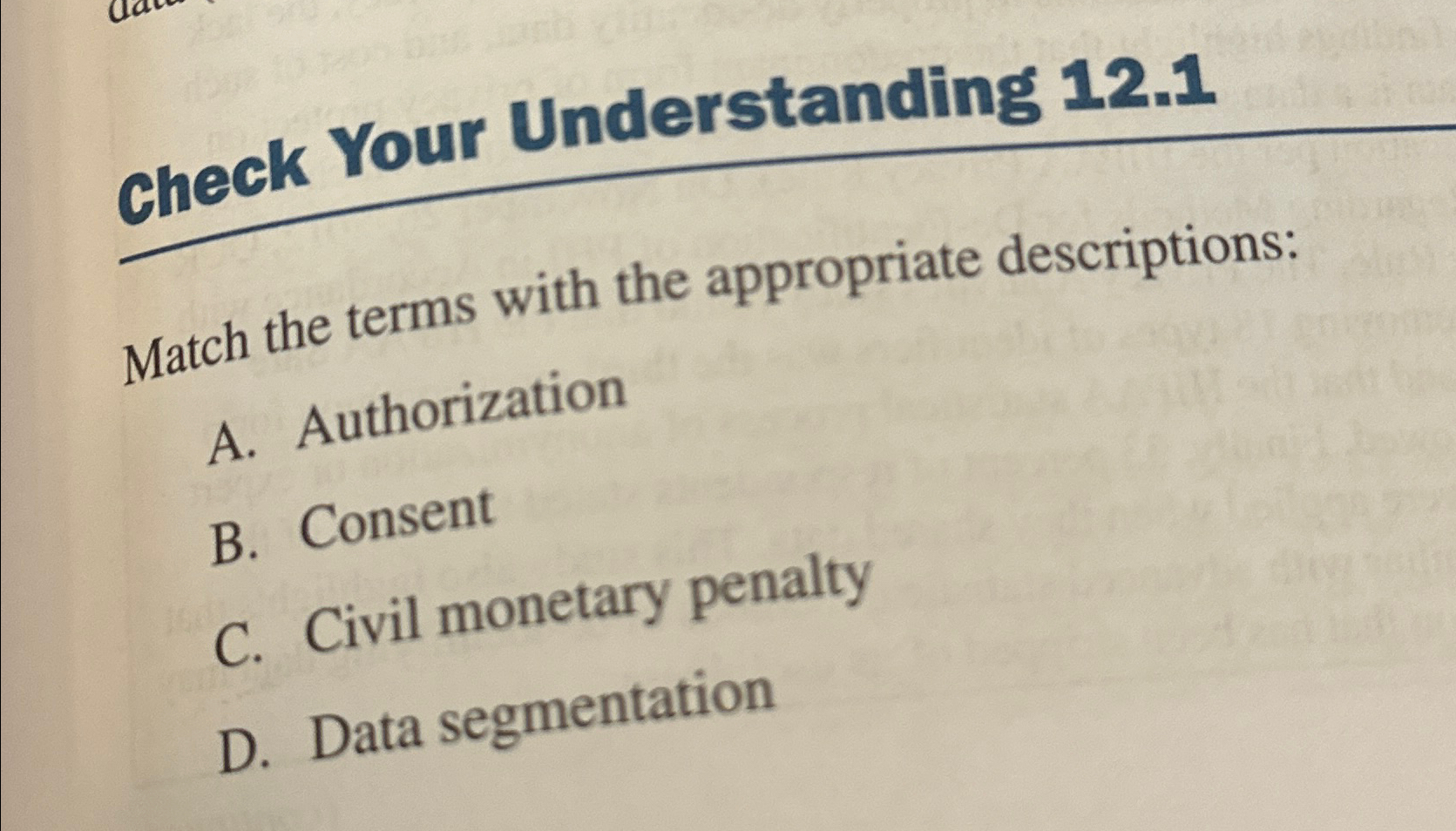 Solved Check Your Understanding 12.1Match The Terms With The | Chegg.com