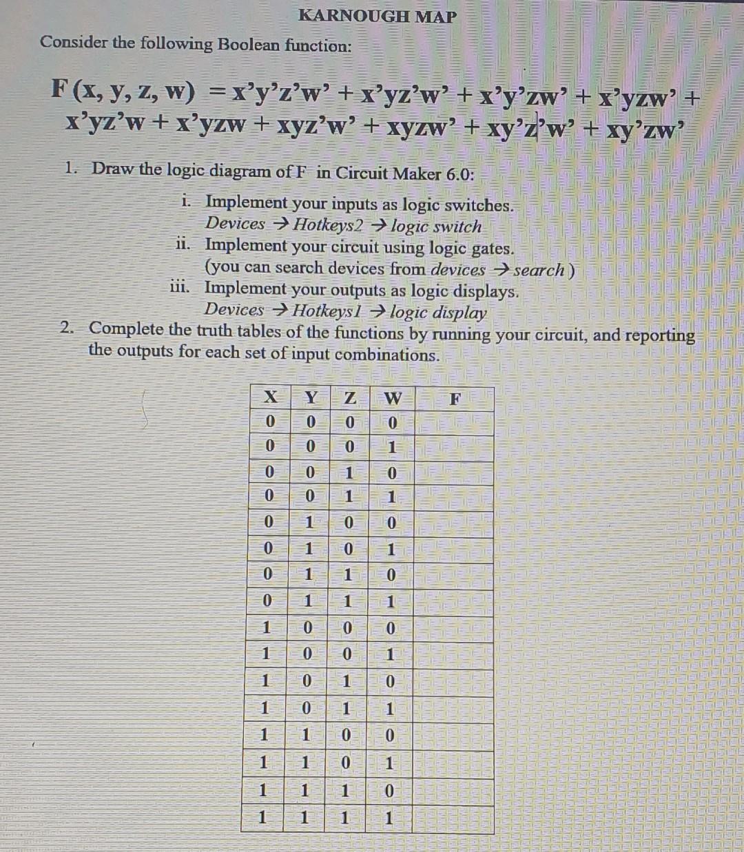 Solved Material Name: Logic Design I just want to solve | Chegg.com