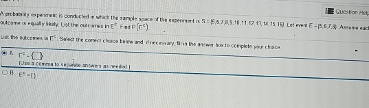Solved Question Help A probability experiment is conducted | Chegg.com