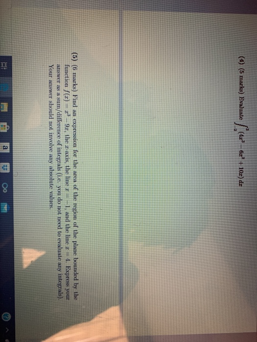 Solved 4 5 marks evaluate 42 6x 10x dx 5 6 chegg