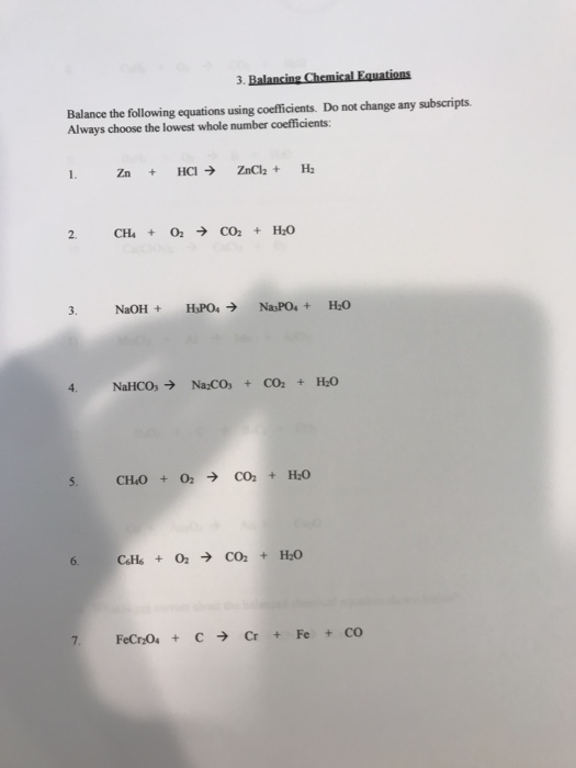 Solved 3 Balancing Chemical Equations Balance The Following Chegg Solved 3 Balancing Chemical Equations Balance The Following Chegg