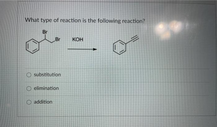Solved What type of reaction is the following reaction? Br | Chegg.com