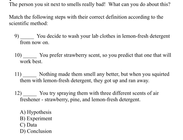 Solved The person you sit next to smells really bad! What