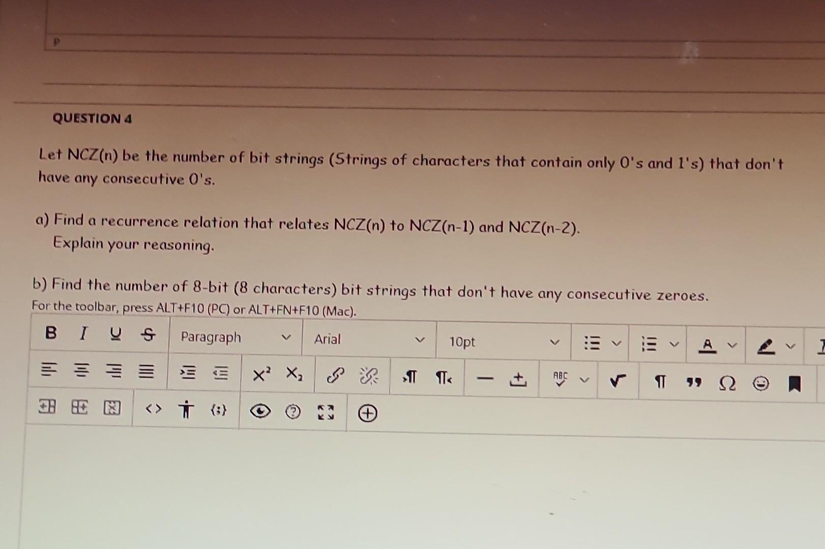 Solved Let Ncz N Be The Number Of Bit Strings Strings Of Chegg Solved Let Ncz N Be The Number Of Bit Strings Strings Of Chegg