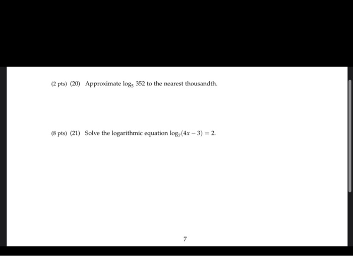 Solved 2 Pts 20 Approximate Log352 To The Nearest Chegg solved-2-pts-20-approximate-log352-to-the-nearest-chegg