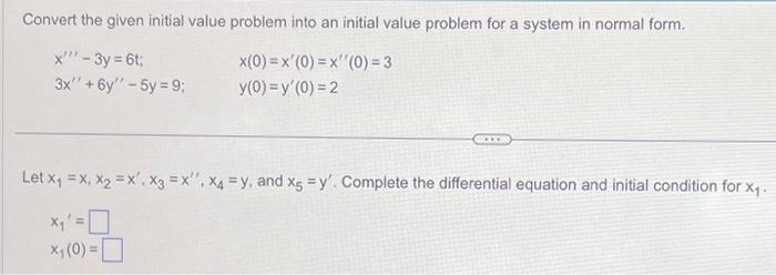 Solved Convert the given initial value problem into an | Chegg.com