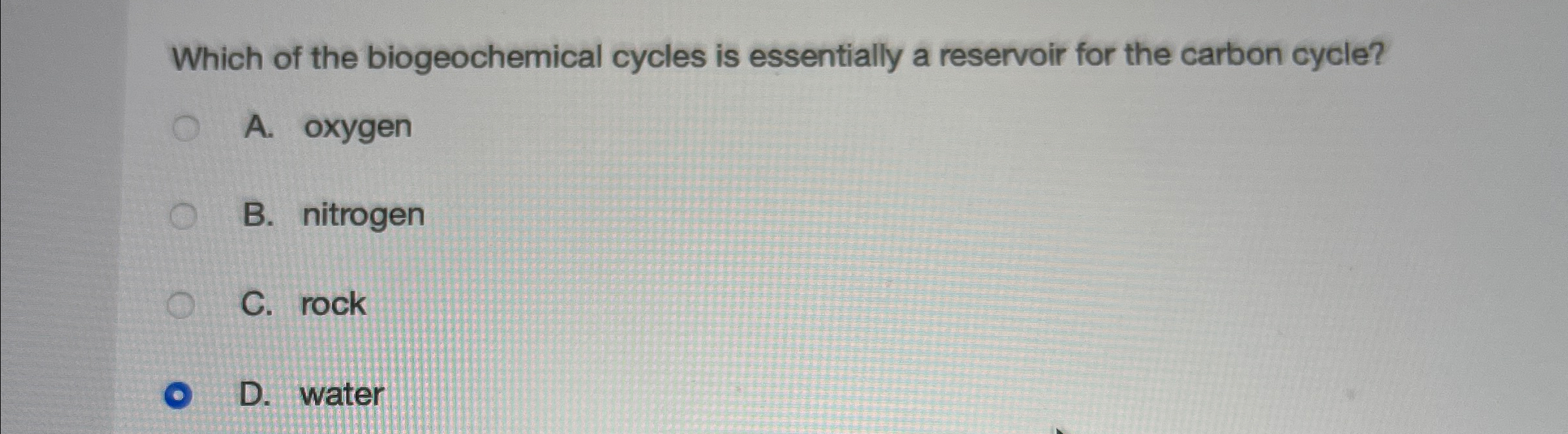 Solved Which of the biogeochemical cycles is essentially a | Chegg.com