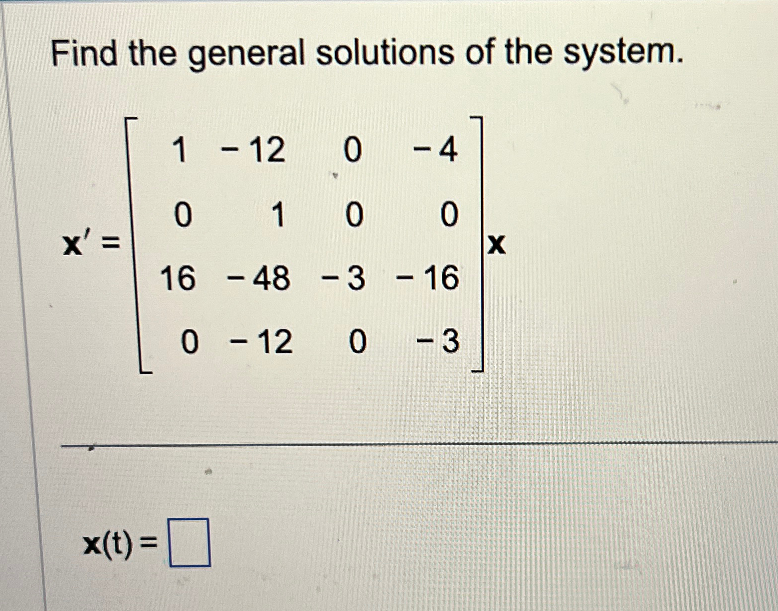 Solved Find The General Solutions Of The | Chegg.com