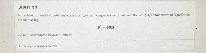 Solved Write the exponential equation as a common | Chegg.com
